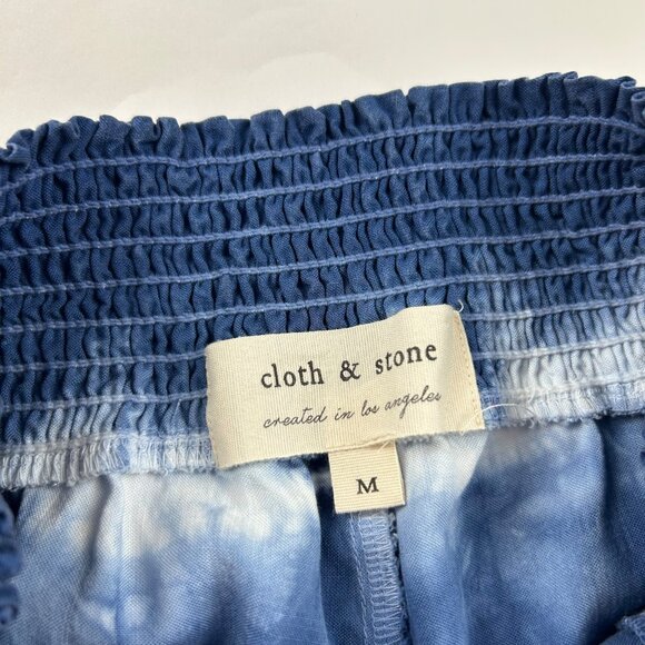 Cloth & Stone Blue Tie Dye Tencel Wide Leg Summer Pant M - Picture 4 of 7